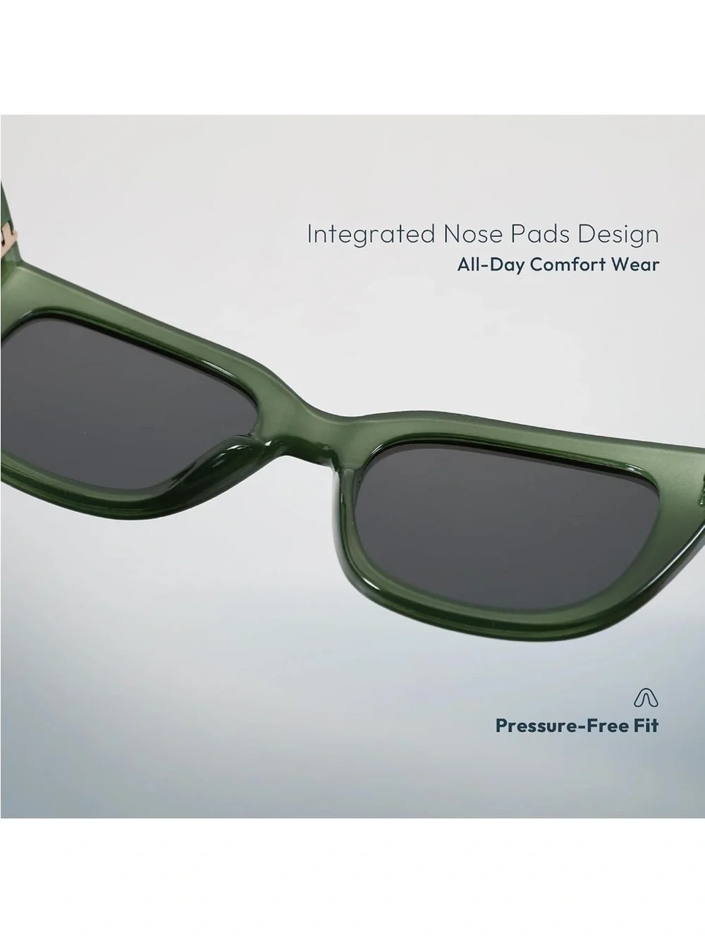 ZENOTTIC Womens Square Polarized Sunglasses Green Retro UV400 Vintage NIB⁠